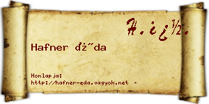 Hafner Éda névjegykártya